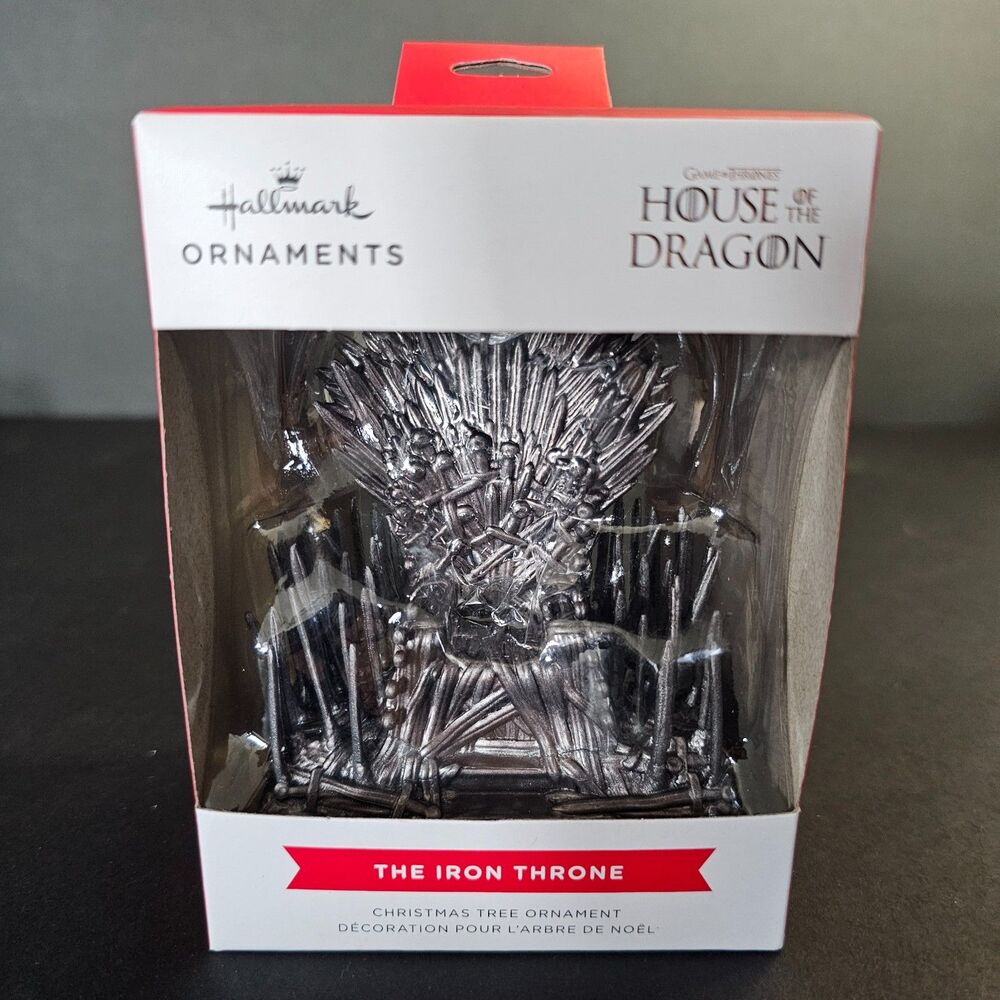 NIB Hallmark Iron Throne Ornament, House of the Dragon Game of Thrones Christmas